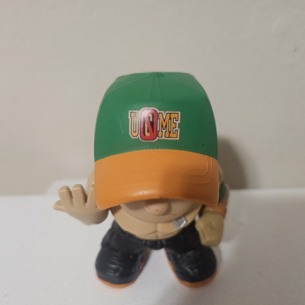WWE John Cena OOSHIE Figurine 3" You Cant See Me Green Orange - Picture 2 of 6